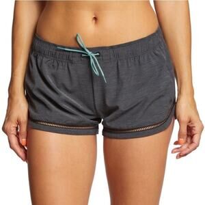 Prana Mariya Charcoal Grey Drawstring Shorty Shorts Small